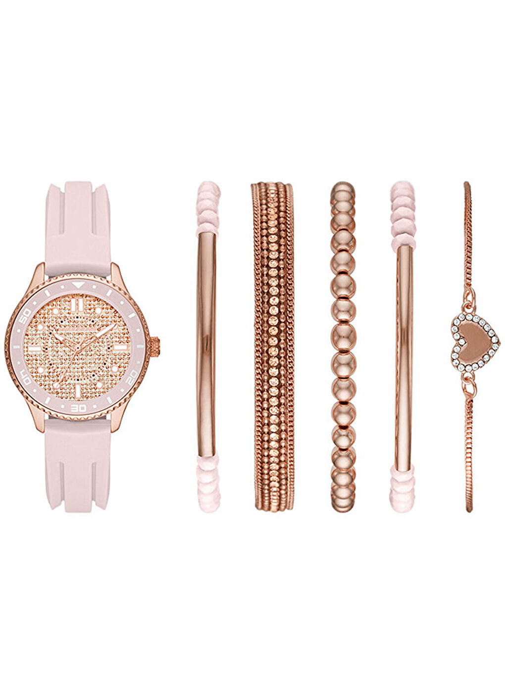 Pembe SR9061 Kadın Set Kol Saati ve Bileklik