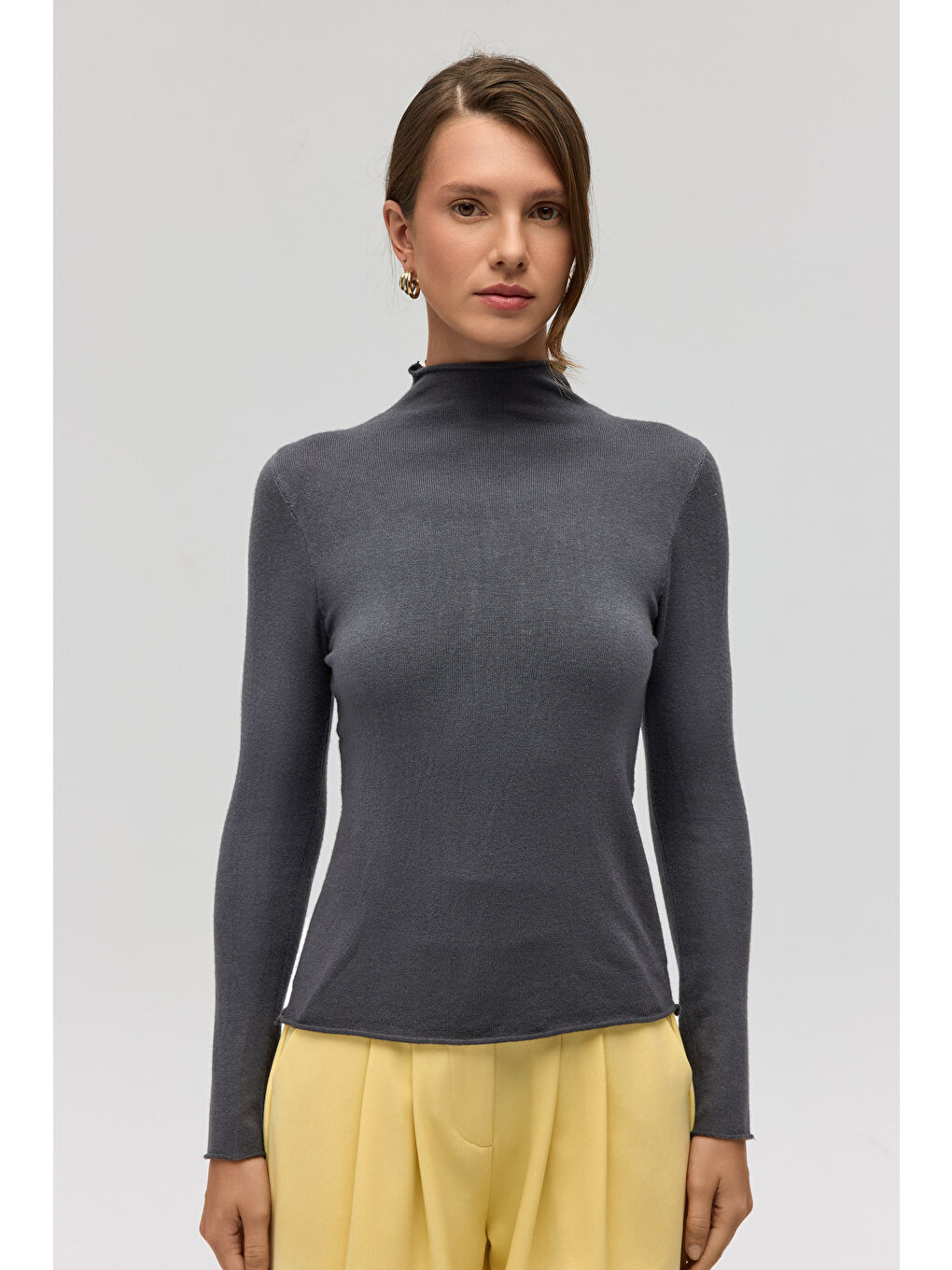 Serina Balıkçı Yaka Antrasit İnce Triko-3