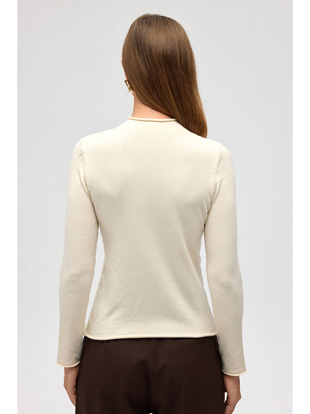 Serina Balıkçı Yaka Bej İnce Triko-4