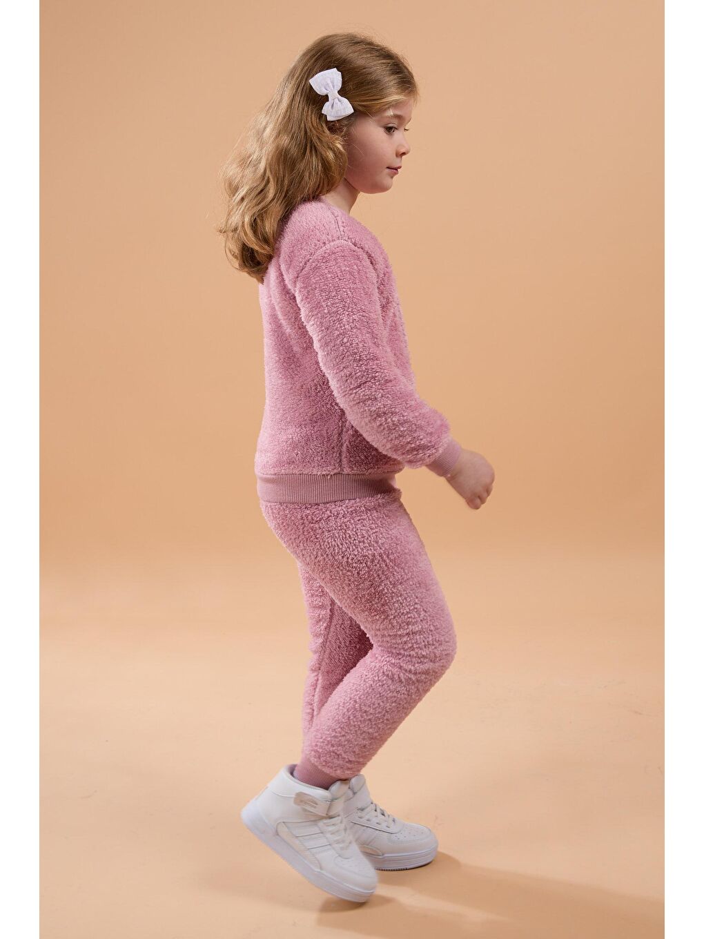 Kız Çocuk Pembe Peluş Takım - 23797-2