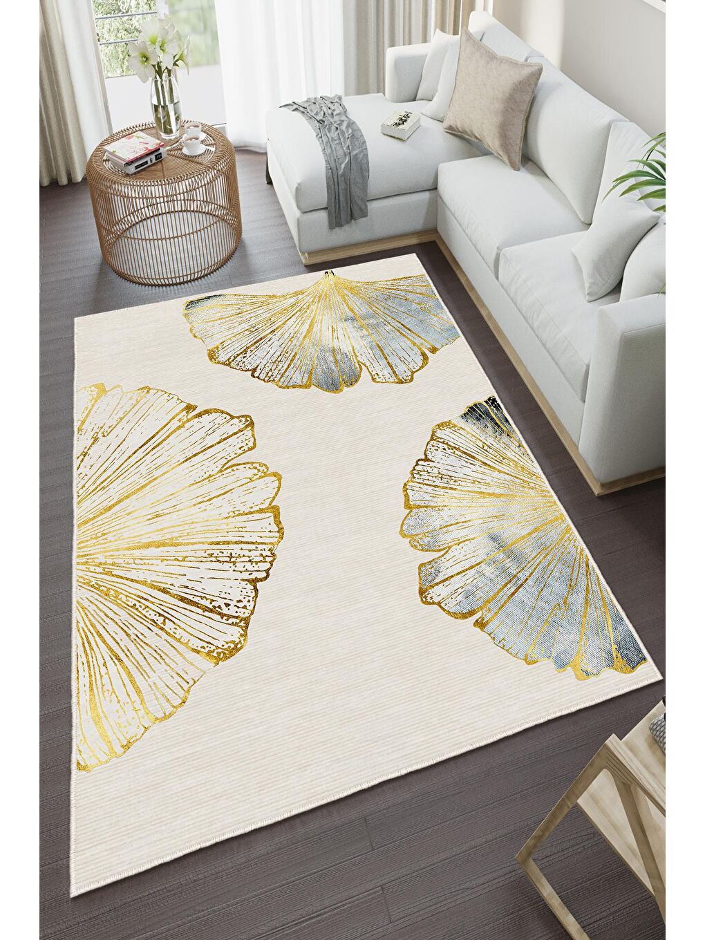 Ekru Özel Tasarım, Kaymaz Taban, İnce, Yıkanabilir, Modern Halı WOOKECE1494 160x230-2