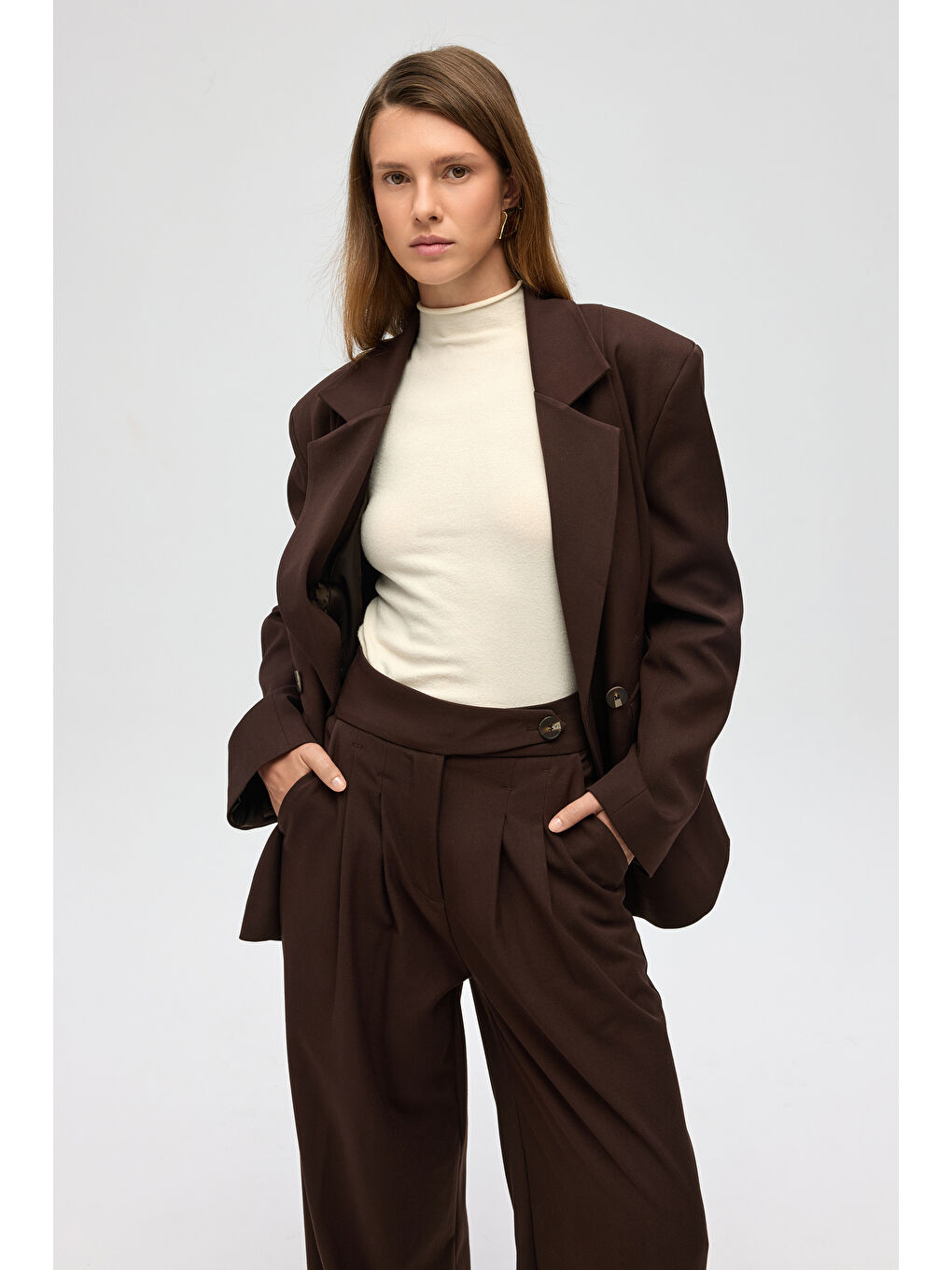 Serina Balıkçı Yaka Bej İnce Triko-5