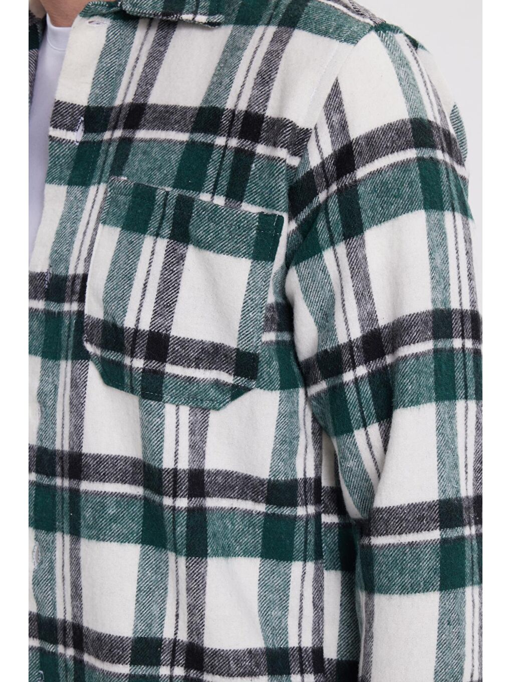 Karışık Erkek Regular Fit Klasik Kesim Çift Cepli Kışlık Oduncu Kareli Gömlek-2