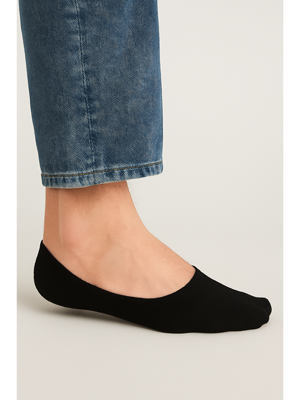 Erkek Pamuklu Görünmez 3'Lü Babet Çorap Siyah-1