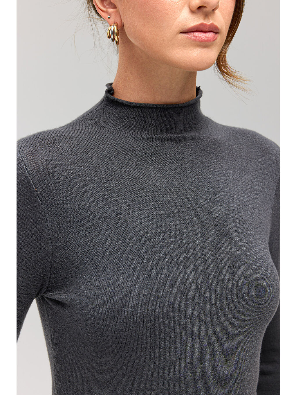 Serina Balıkçı Yaka Antrasit İnce Triko-7