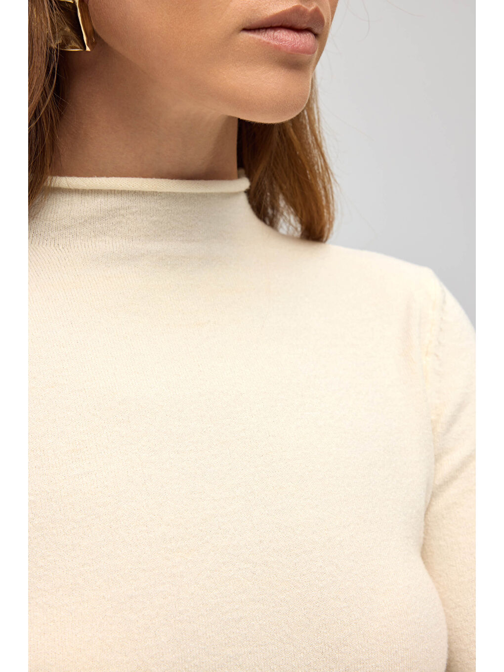 Serina Balıkçı Yaka Bej İnce Triko-7