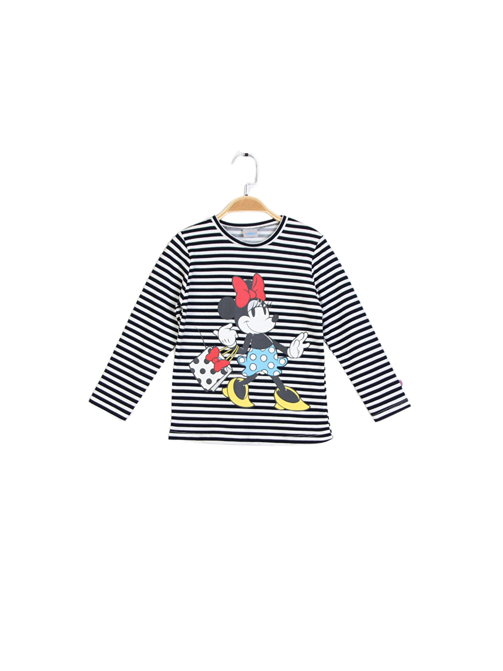 Supermino Lacivert Minnie Mouse Kız Çocuk Uzun Kol Tshırt PL22505