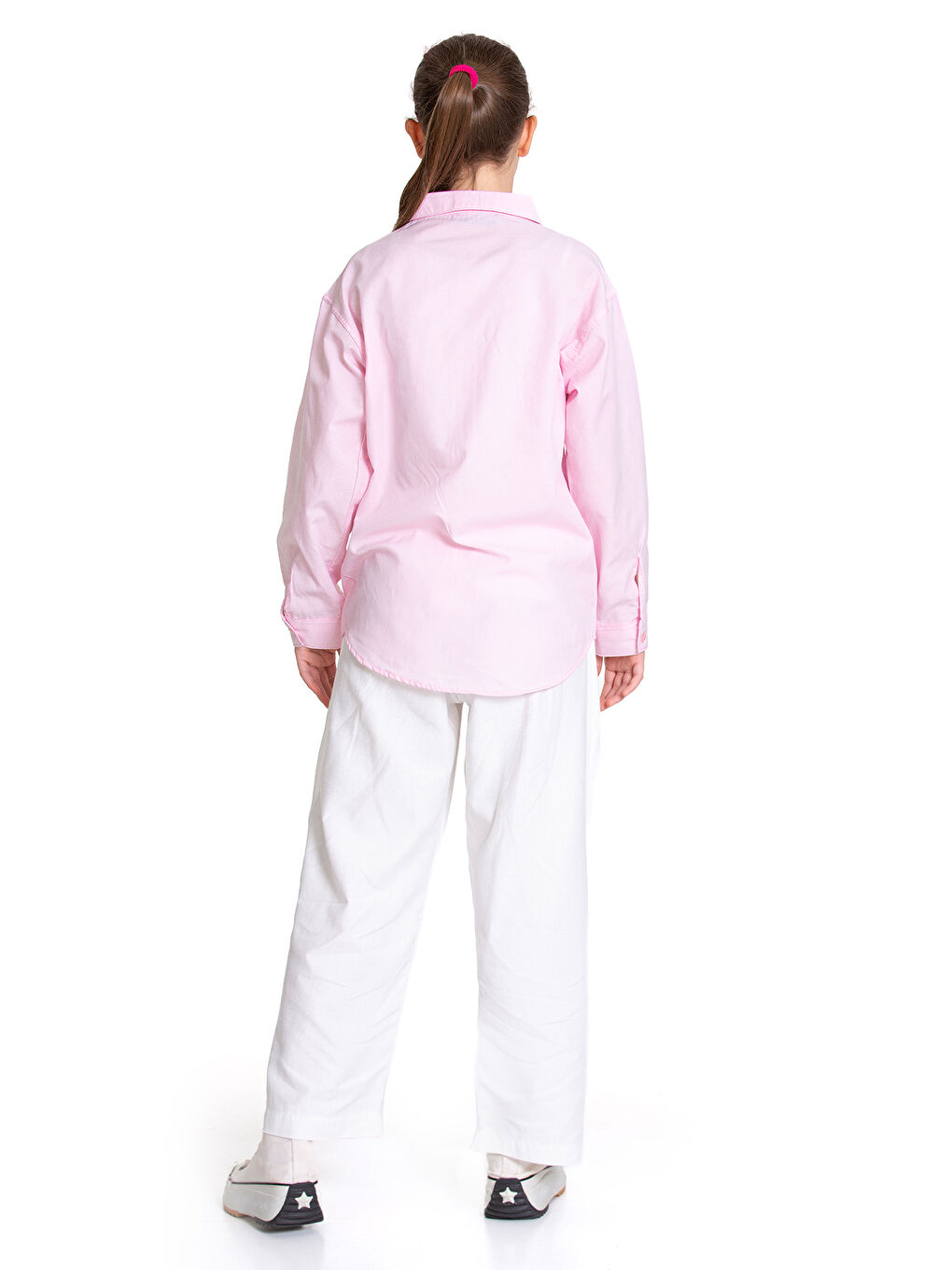 Pembe Kız Çocuk Gömlek ve Pantolonlu Alt-Üst Takım P1155-4
