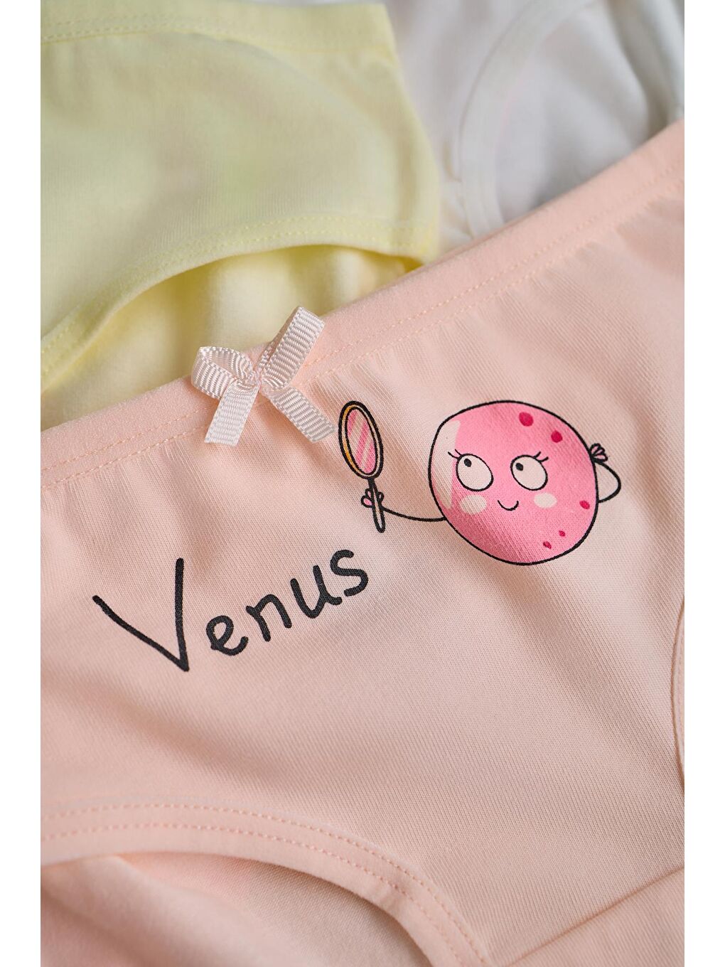 Karışık Kız Çocuk 5 Li Paket Renkli Slip Külot Sevimli Gezegenler Çok Renkli-2