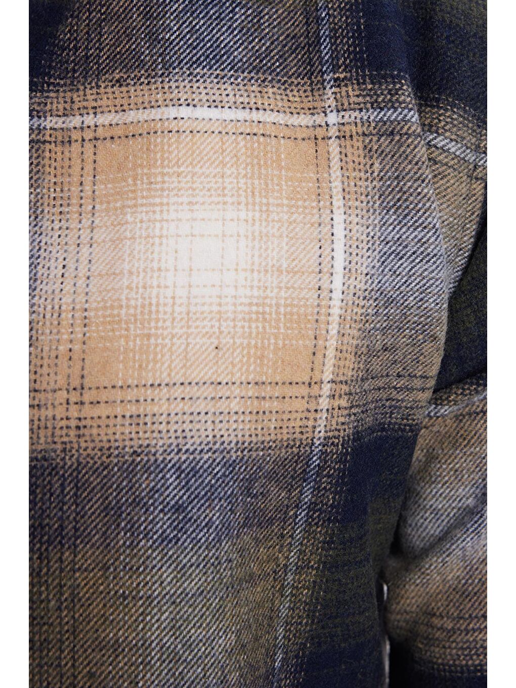 Lacivert Erkek Slim Fit Dar Kesim Kareli Kışlık Oduncu Gömlek-4