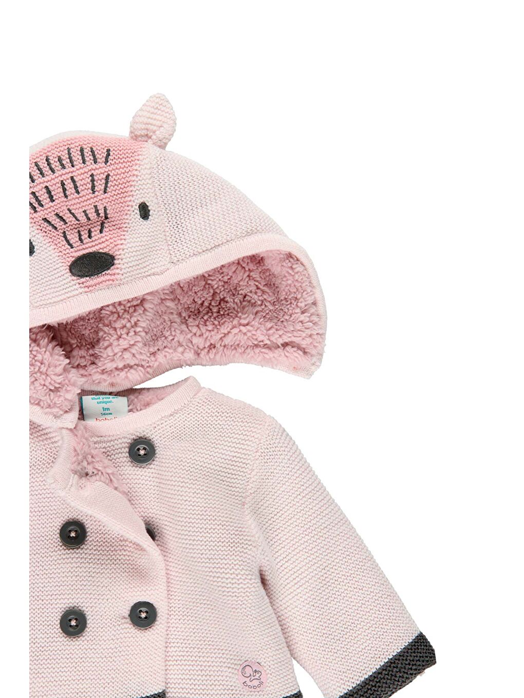 Kız Bebek Kapüşonlu Hırka Pembe-2