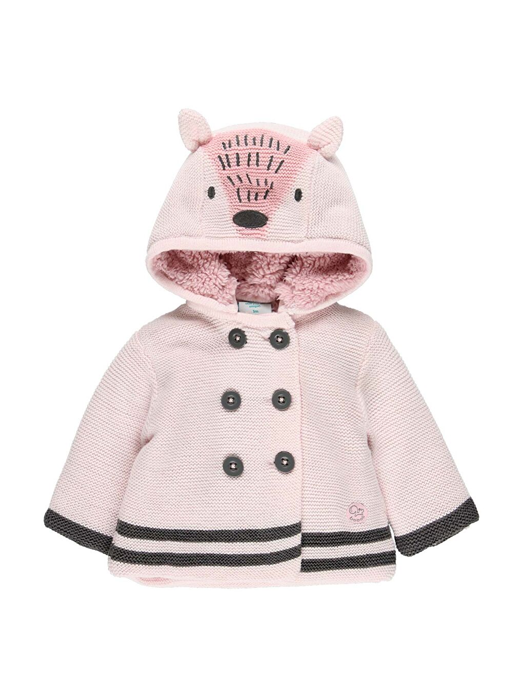 Kız Bebek Kapüşonlu Hırka Pembe-3