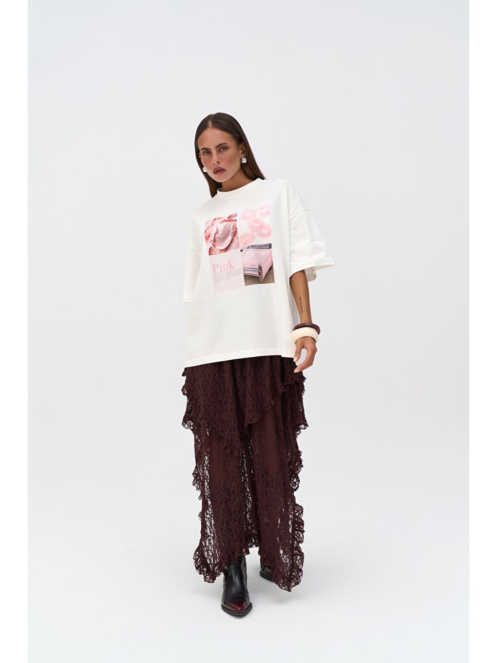 Ice Cream Oversize Beyaz T-Shirt-1