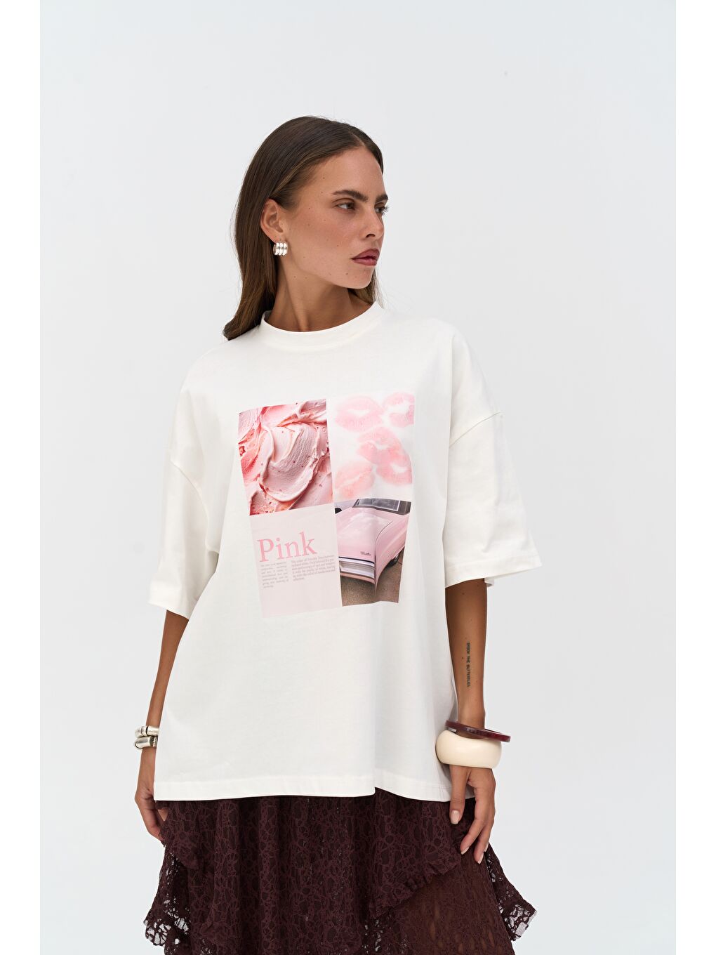 Ice Cream Oversize Beyaz T-Shirt-2