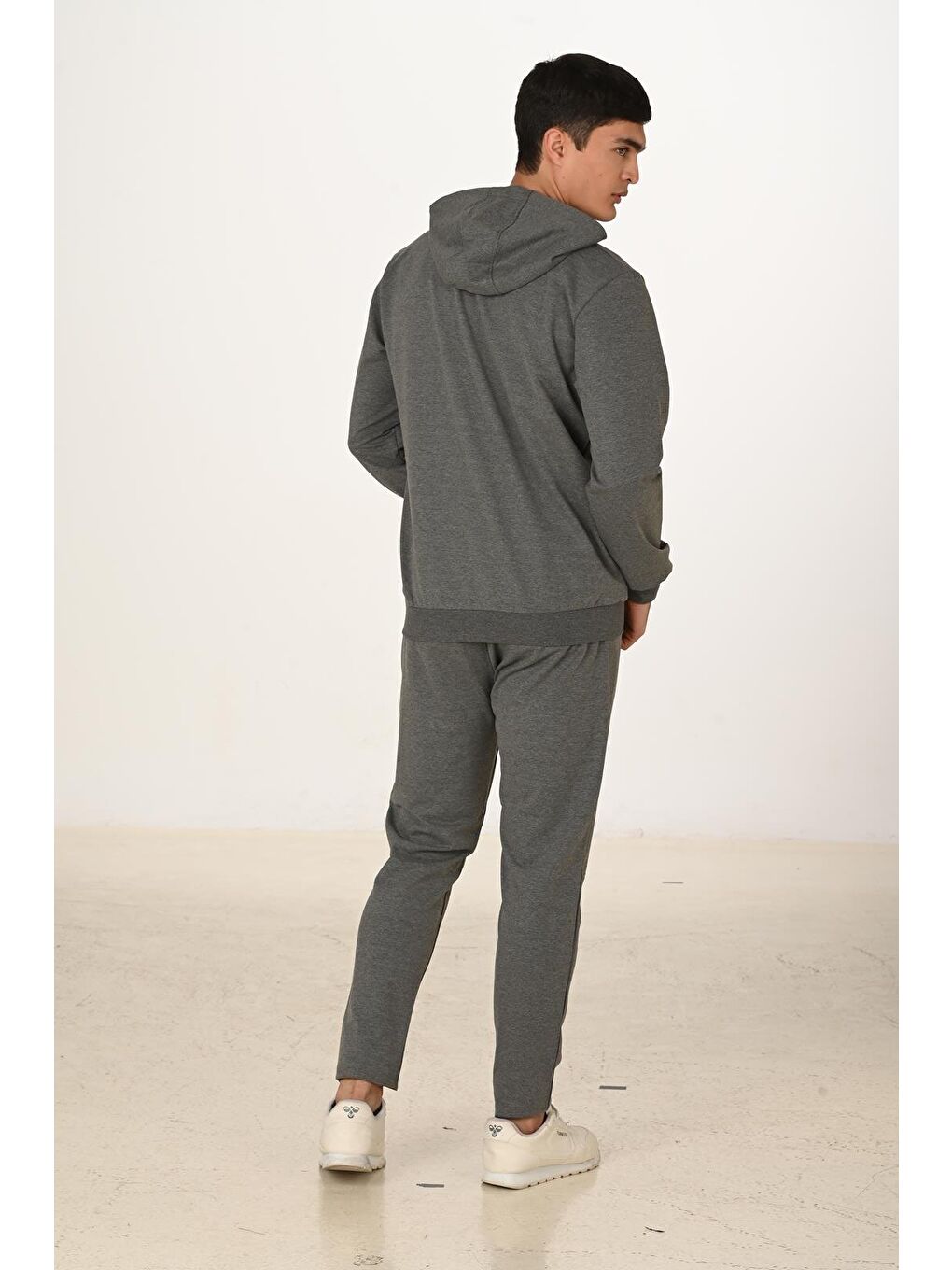 Erkek Pamuklu Kapüşonlu Eşofman Takımı Antrasit M. 5286-A-7