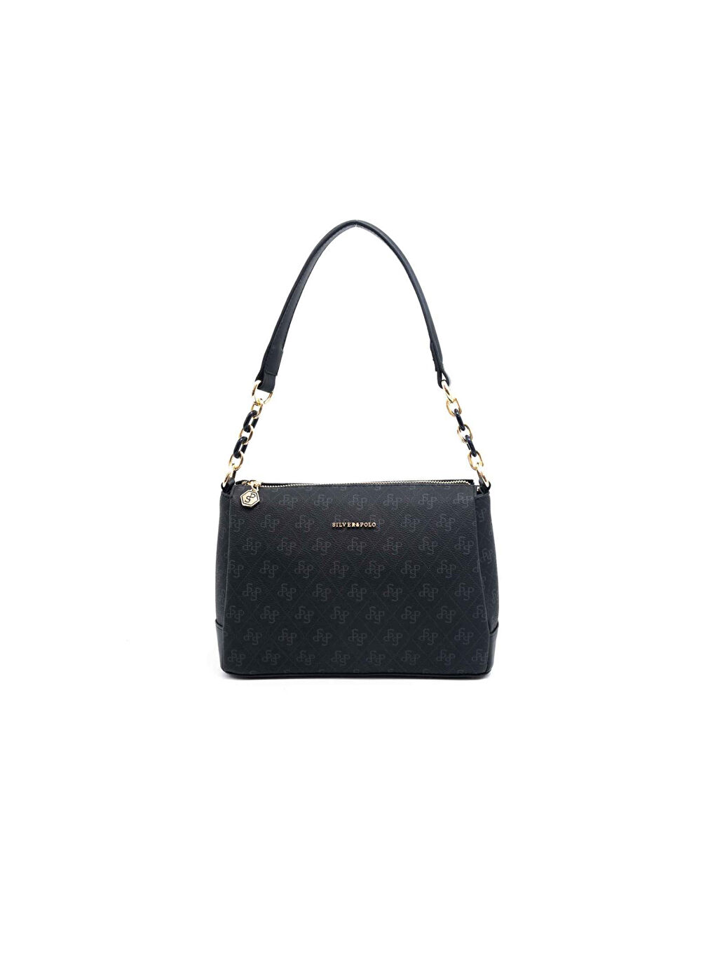 Siyah Kadın Omuz Çantası 910-45364 SILVER POLO ÇAPRAZ BAYAN ÇANTASI M178 SİYAH-MAT SİYAH