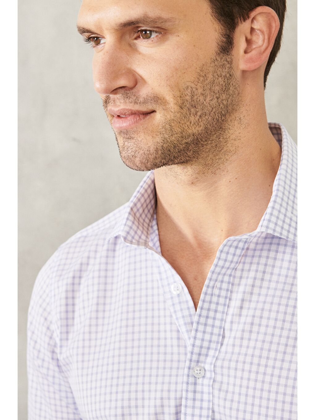 Erkek Beyaz-Mavi Ütü Gerektirmez Taılored Slim Fit Dar Kesim Klasik Yaka %100 Pamuk Non-Iron Gömlek-3