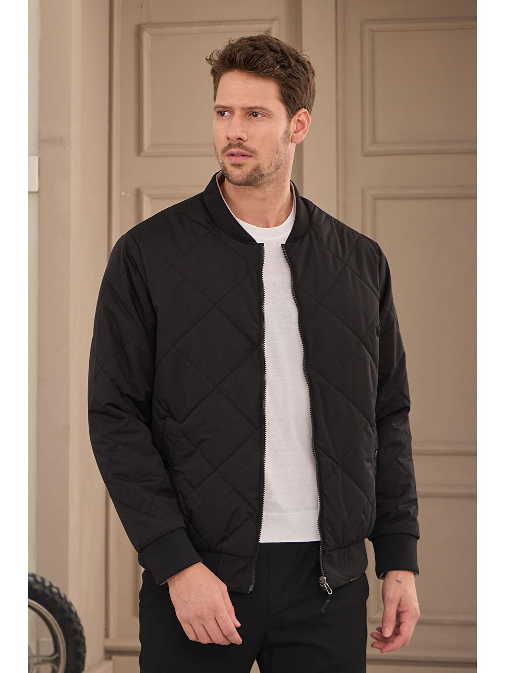 Siyah Unisex Çift Taraflı Giyilebilir Regular-fit Kalıp Su Geçirmez Mont-2