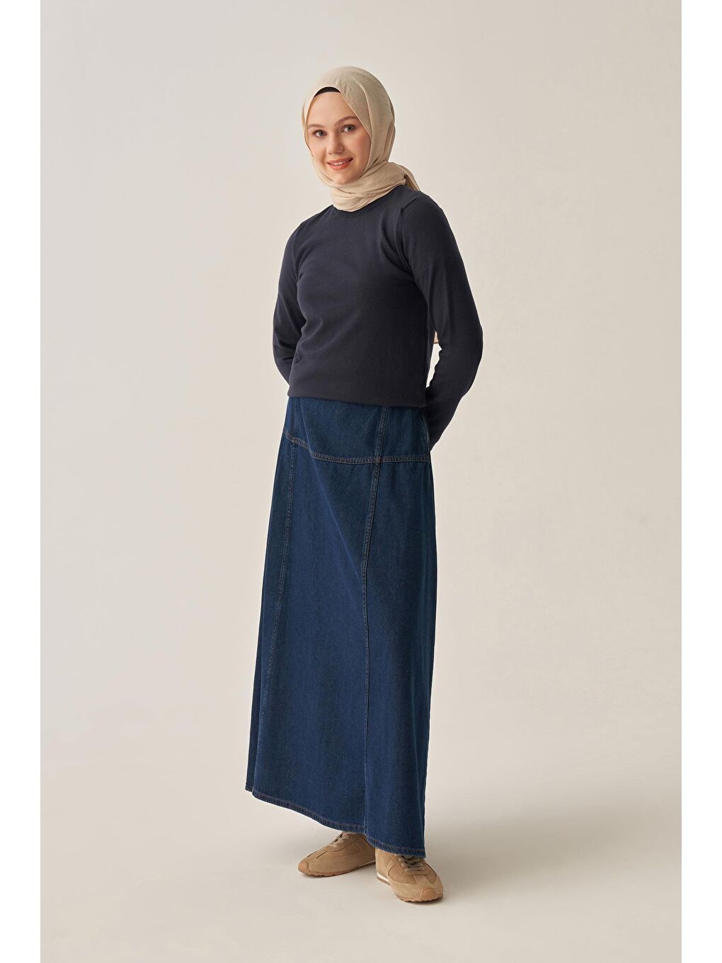 Lacivert-Yarım Balıkçı Uzun Kol Kazak-1