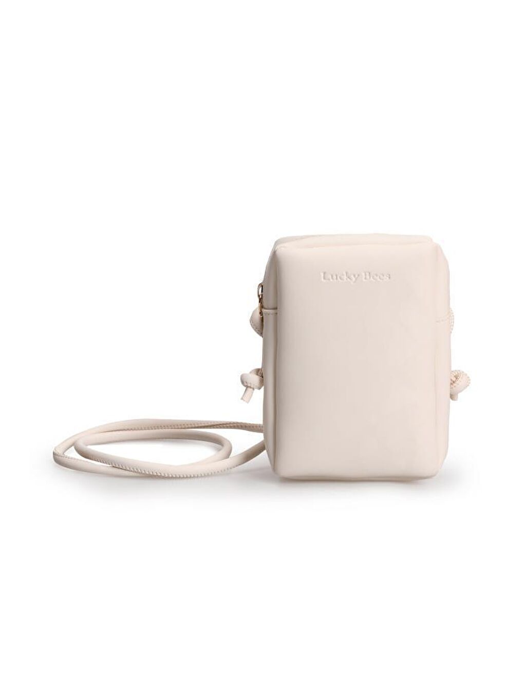 Ekru Çapraz Askılı Fermuarlı Kadın Telefonluk Omuz Çantası-4