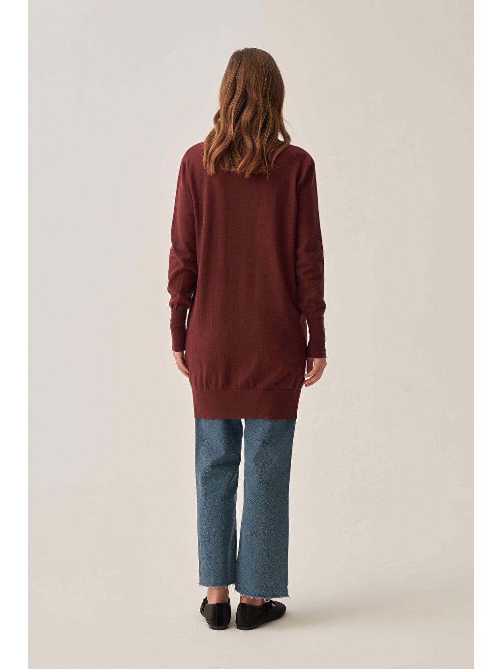 Bordo-Bilekte Dügme Detaylı Kazak-3