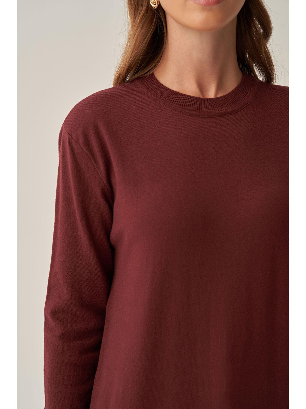 Bordo-Bilekte Dügme Detaylı Kazak-4