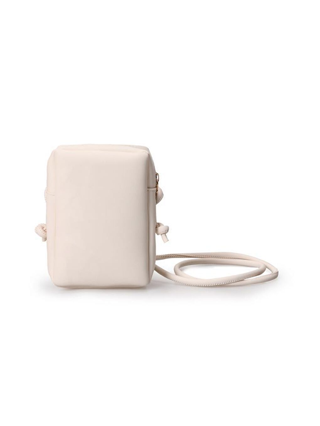 Ekru Çapraz Askılı Fermuarlı Kadın Telefonluk Omuz Çantası-5