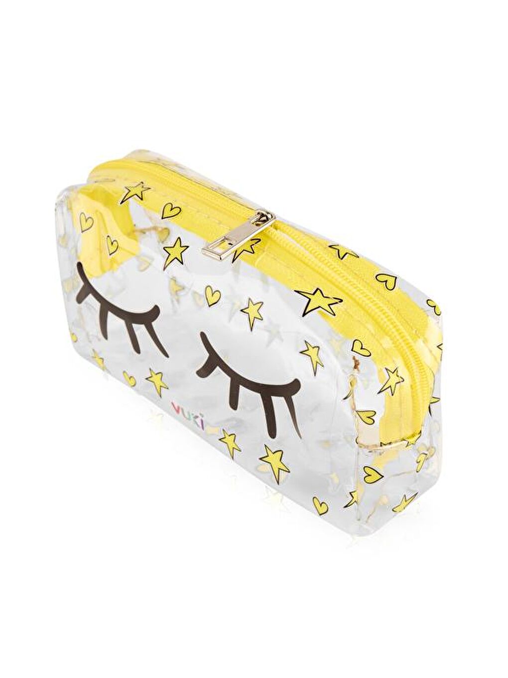 VK-0074-05 Fermuarlı Kalem Kutusu - Şeffaf - 18 cm-1