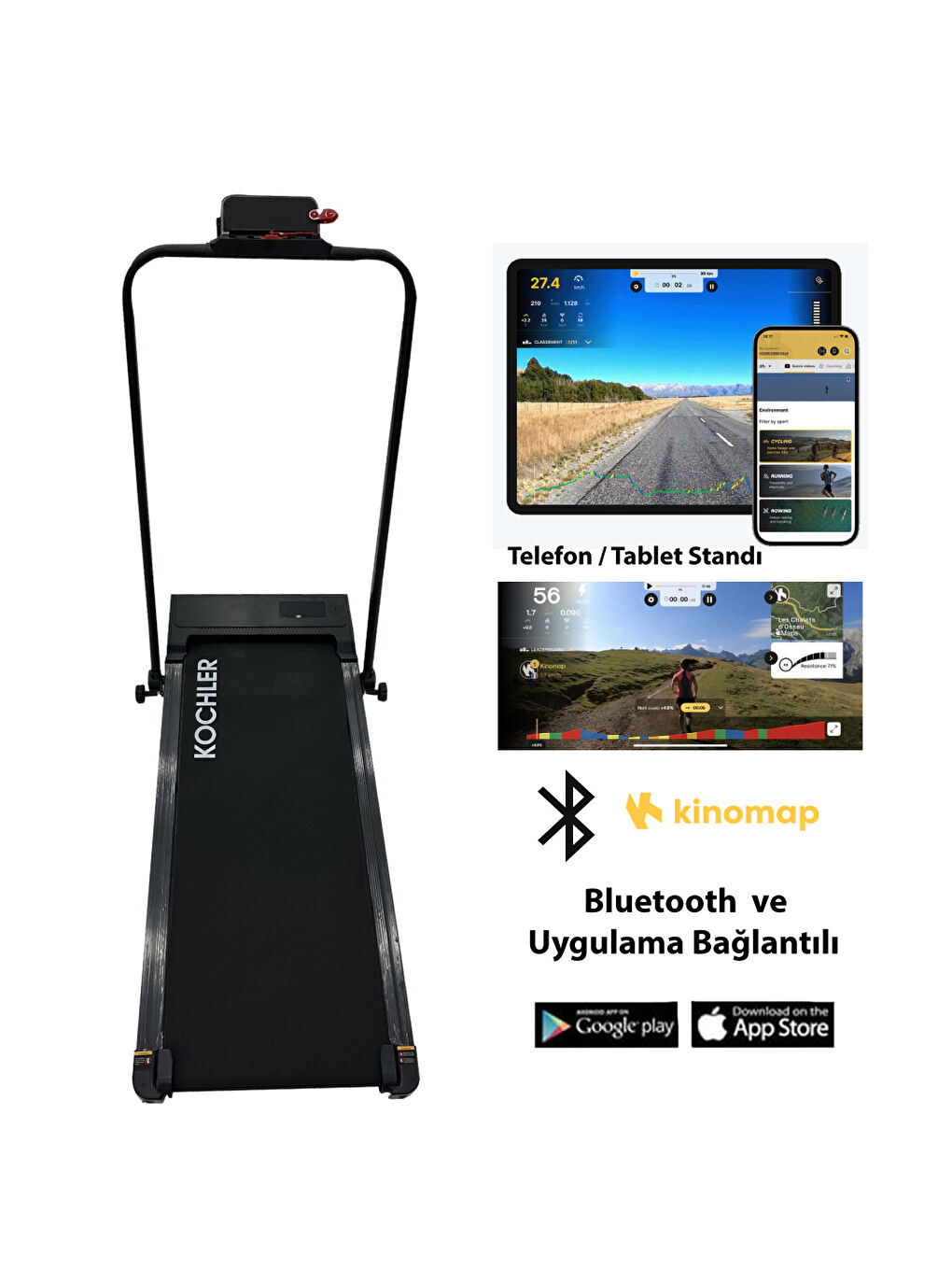 Siyah Pro Ev Tipi 12 Km Hızlı Uygulama Destekli ve Müzikli Uzaktan Kumandalı Koşu Bandı-1