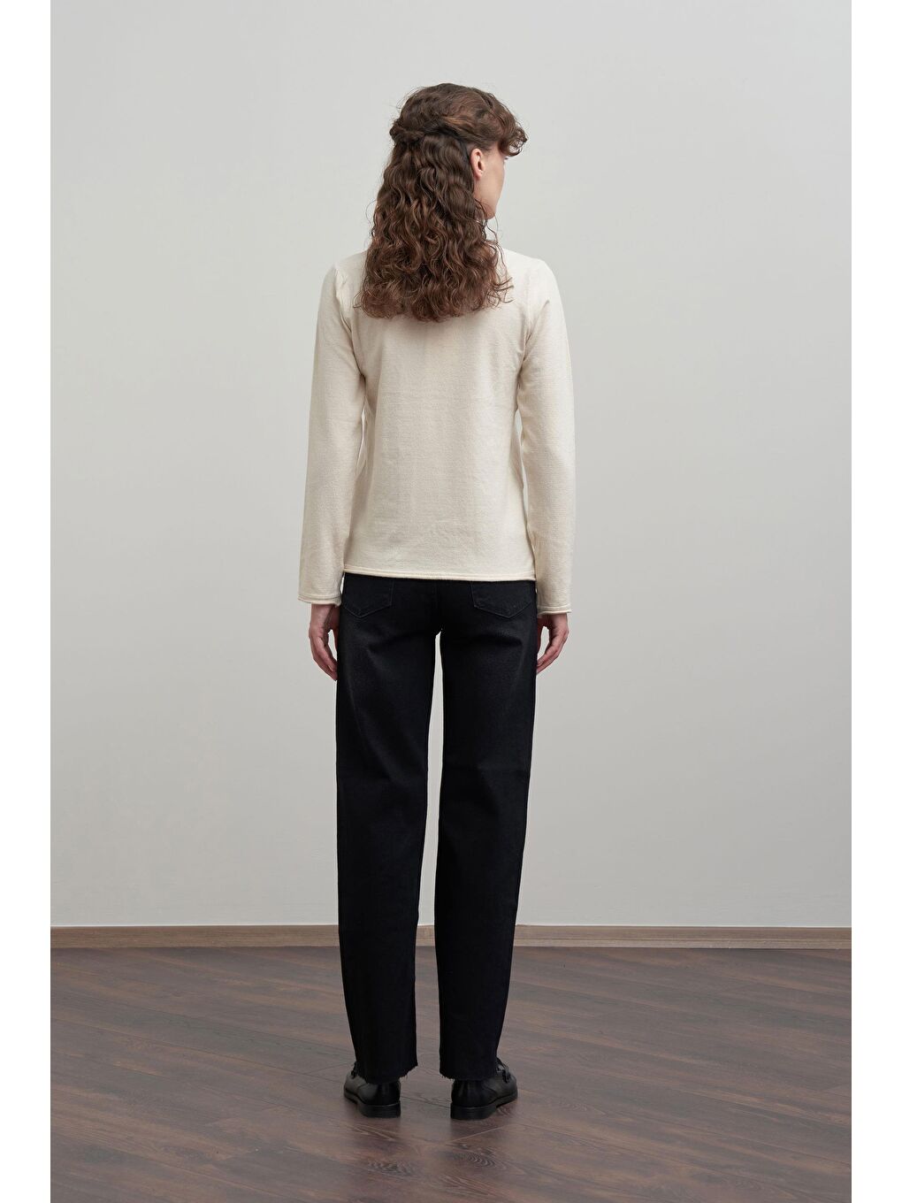 Bej-Yarım Balıkçı Uzun Kol Kazak-2