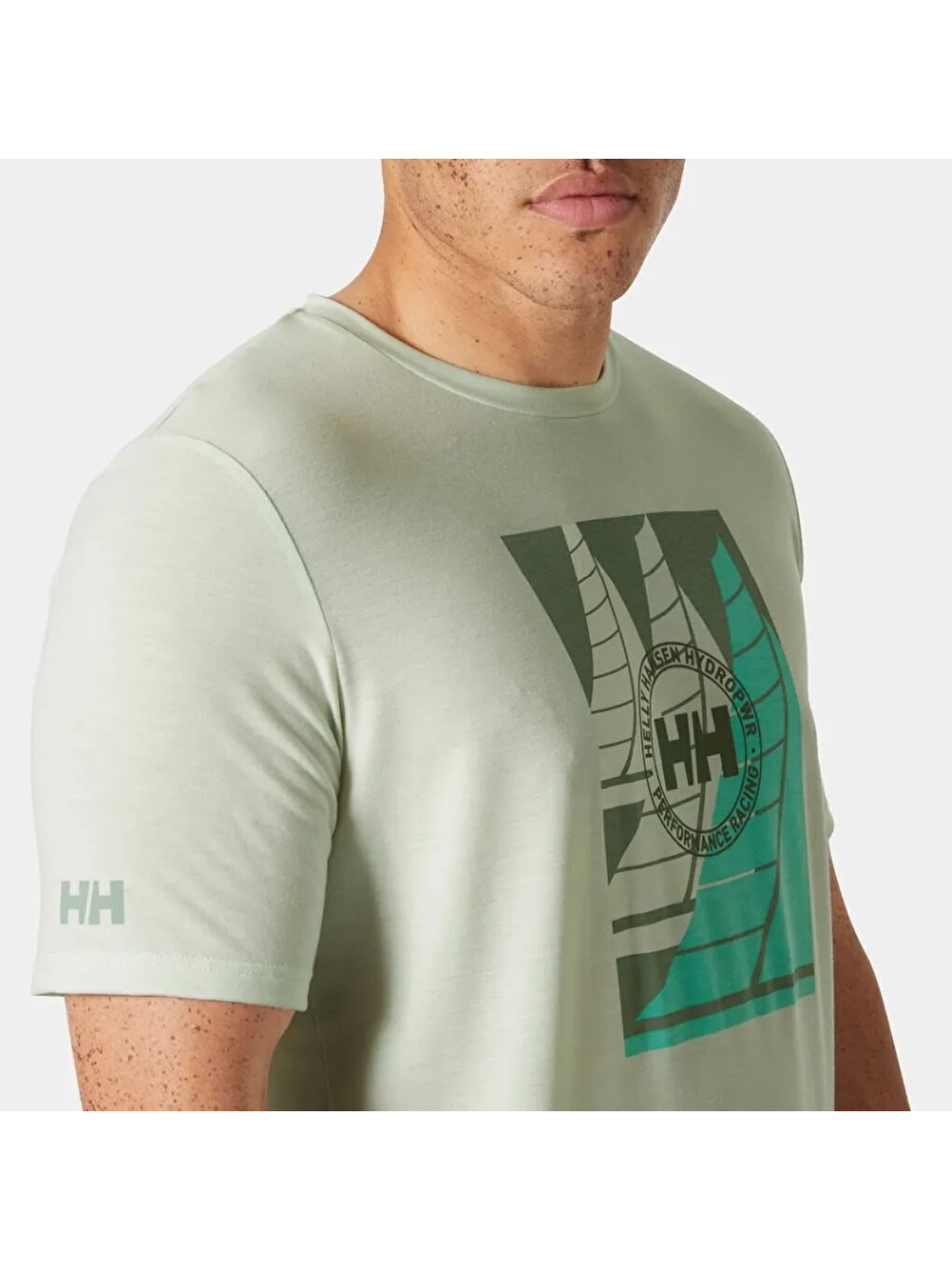 Yeşil HP Race Sailing Erkek Tişört HHA.34419.HHA.403-2