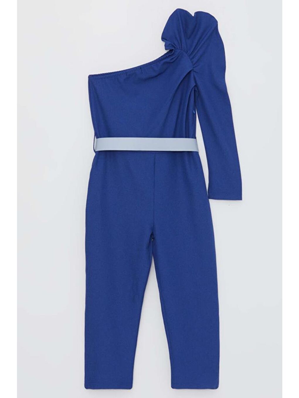 Mavi Kız Çocuk Tek Omuzlu Balon Kollu 3' lü Lacivert Tulum-2