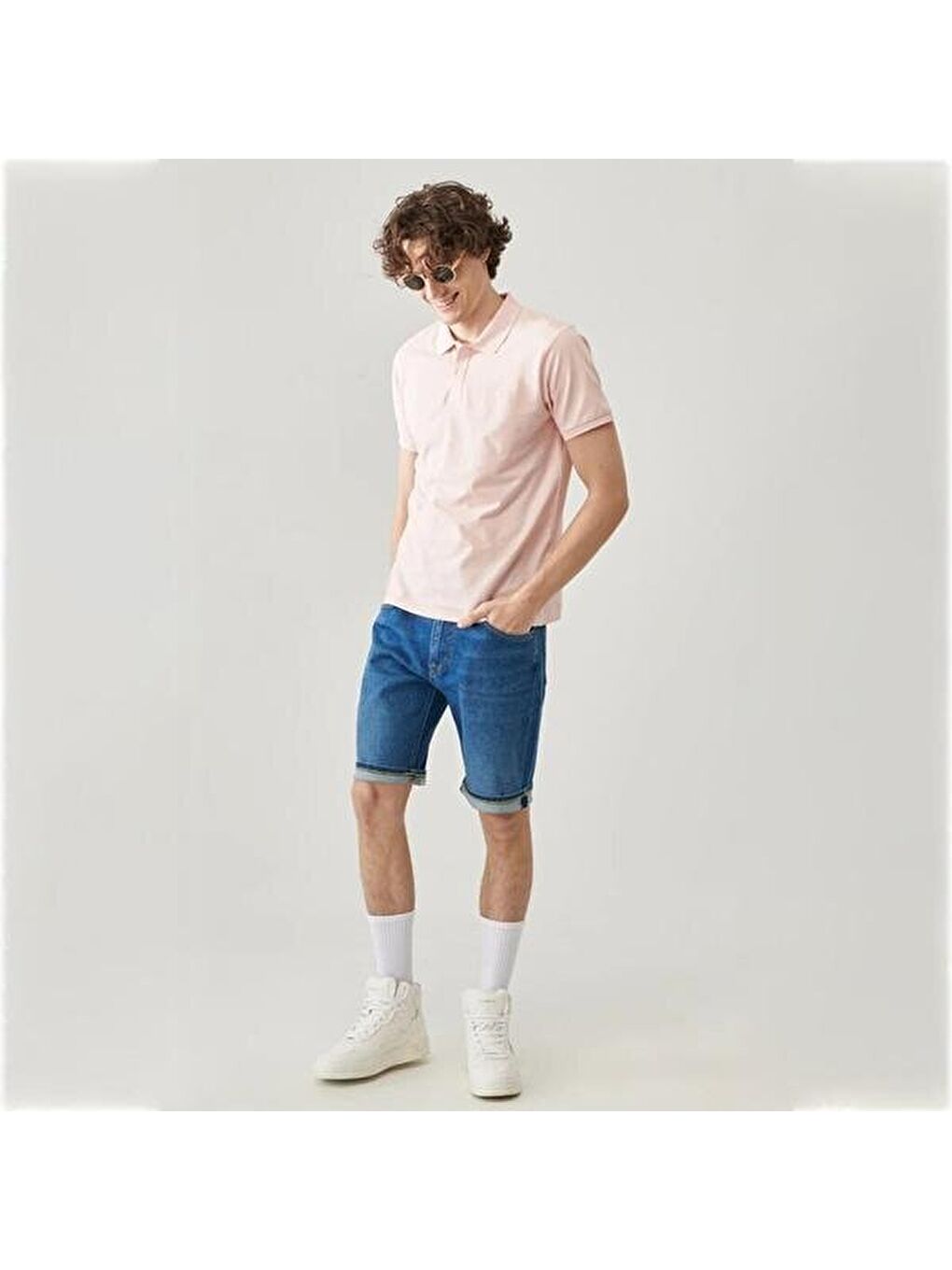 Erkek Pembe Polo Yaka Tişört-2