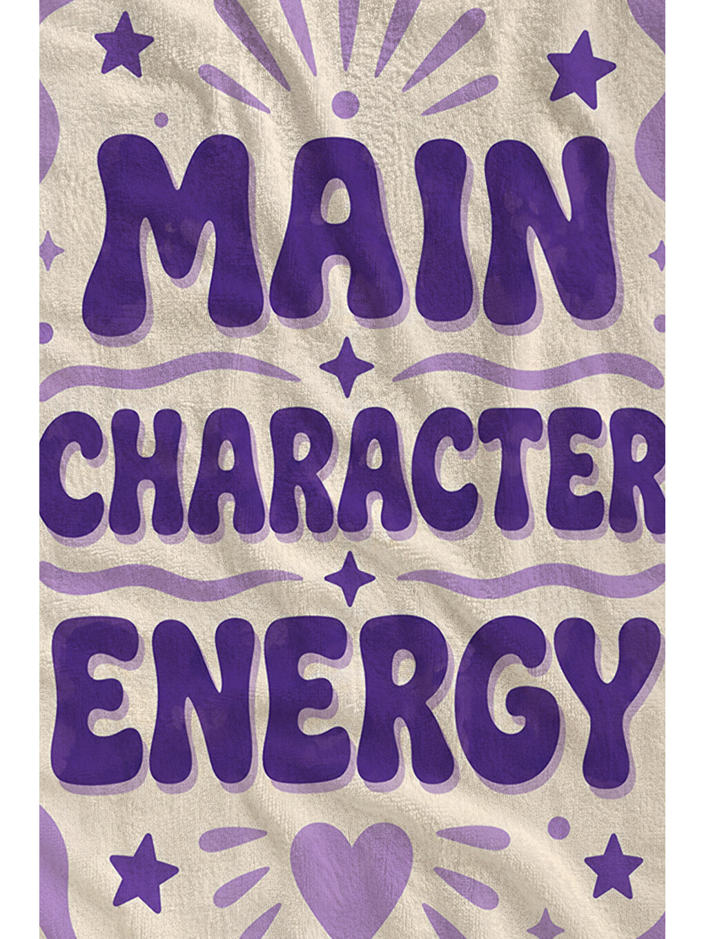 Retro Main Character Energy Mor Desenli 70x150 Plaj Havlusu - Dijital Baskılı Solmaz Banyo Havlusu-2