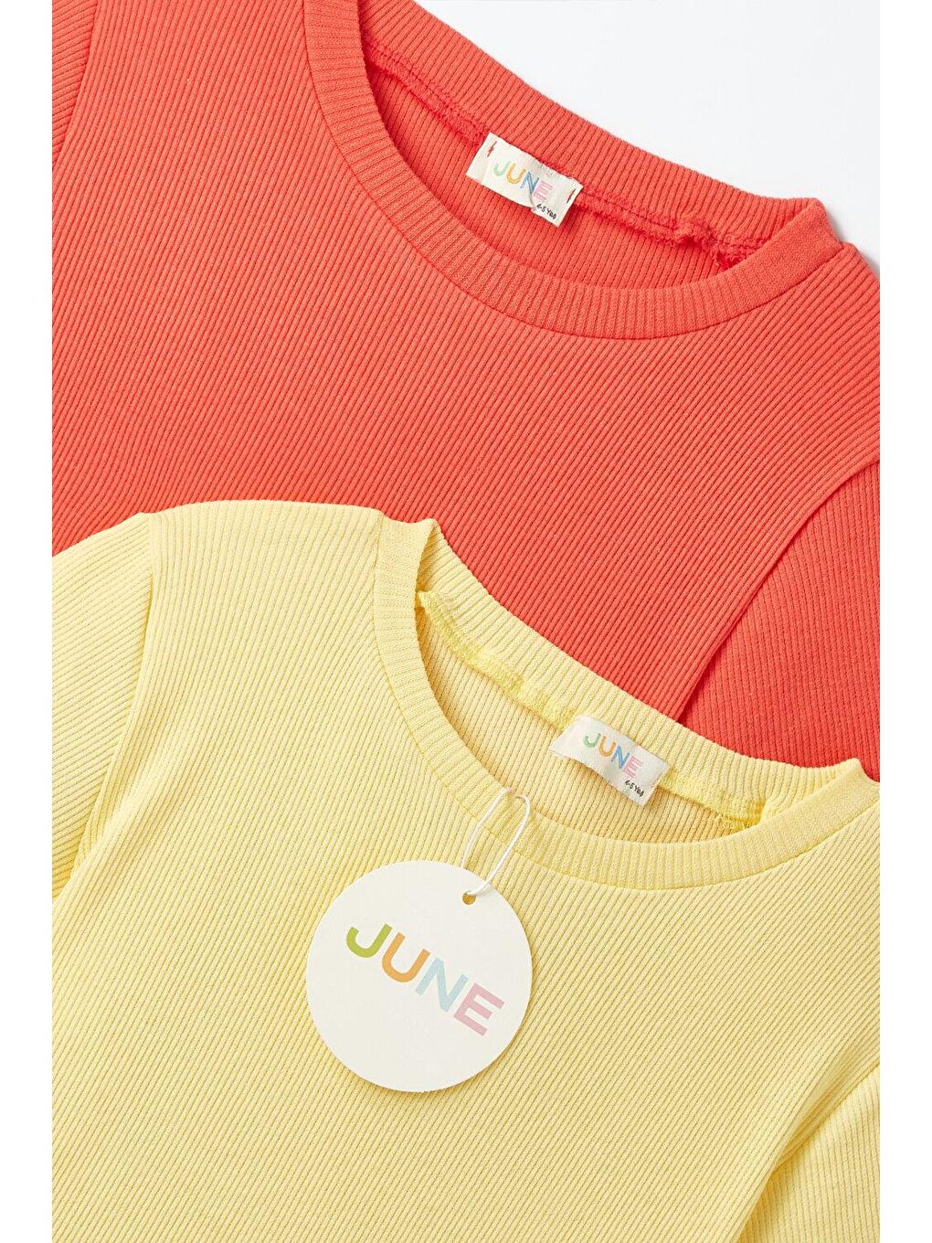 June Sarı Kız Çocuk 2li Kaşkorse Basic Tshirt - 3