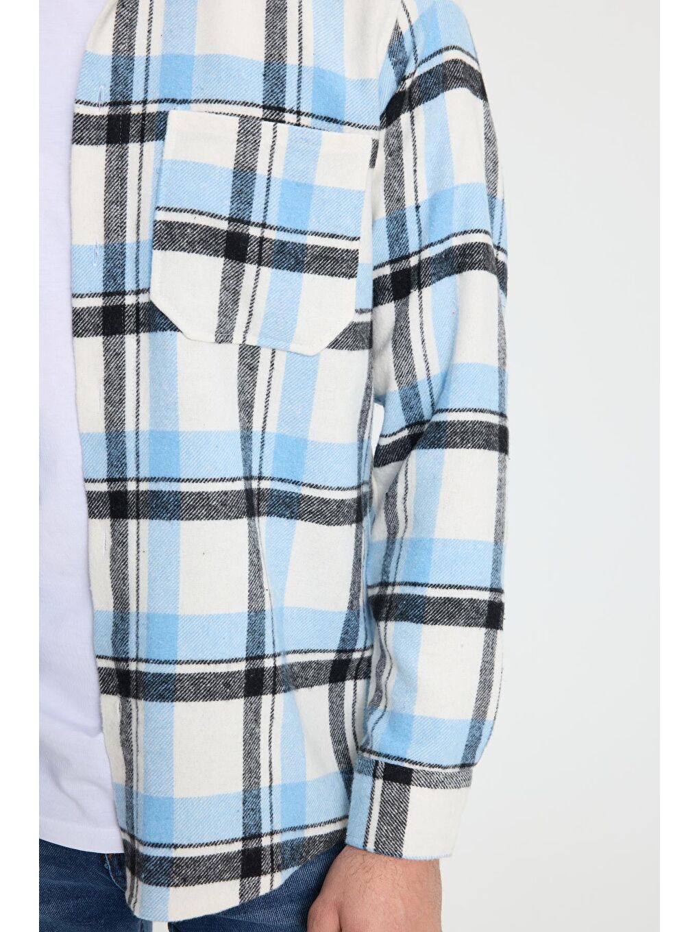 Karışık Erkek Regular Fit Klasik Kesim Çift Cepli Kışlık Oduncu Kareli Gömlek-2