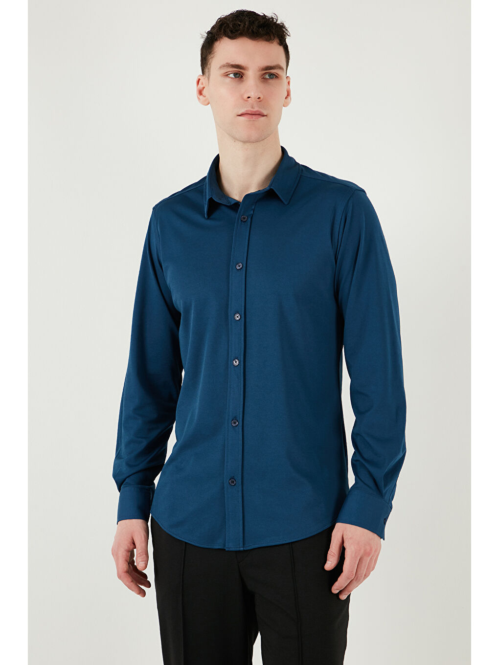 İndigo Pamuklu Regular Fit Düz Yaka %100 Pamuk Gömlek CF25S119628-1