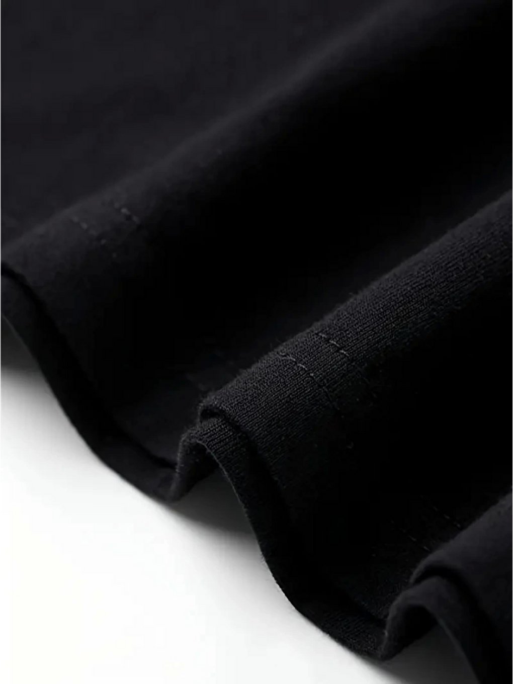 Baskılı Oversize Bisiklet Yaka T-shirt - Siyah-3