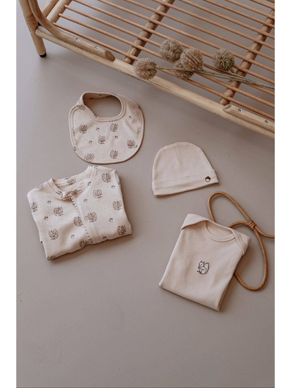 Bej Sincap Serisi 4lü Yenidoğan Set (0-3 Ay)-3