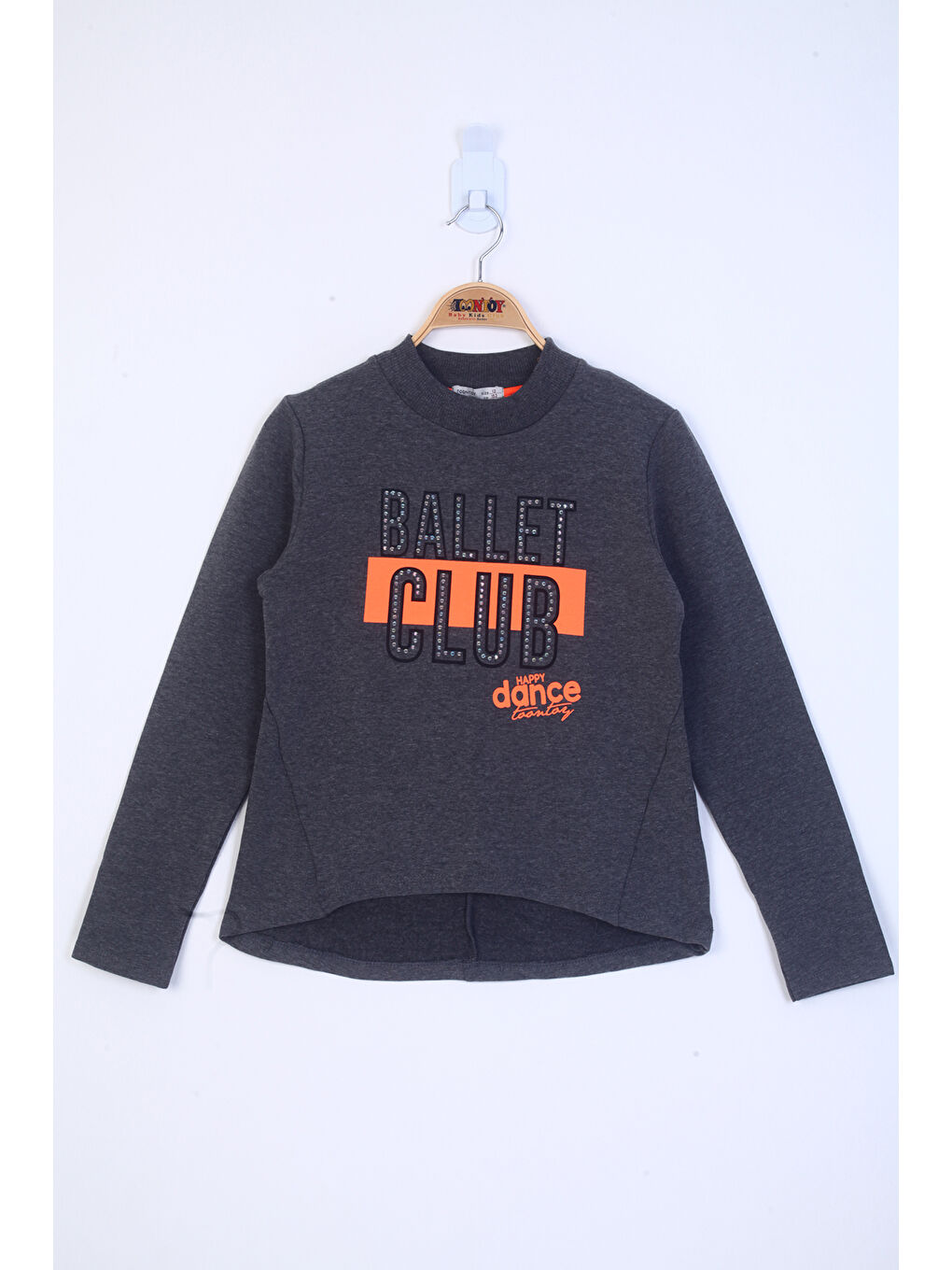 Toontoykids Antrasit Kız Çocuk Ballet Club Baskılı Sweatshirt