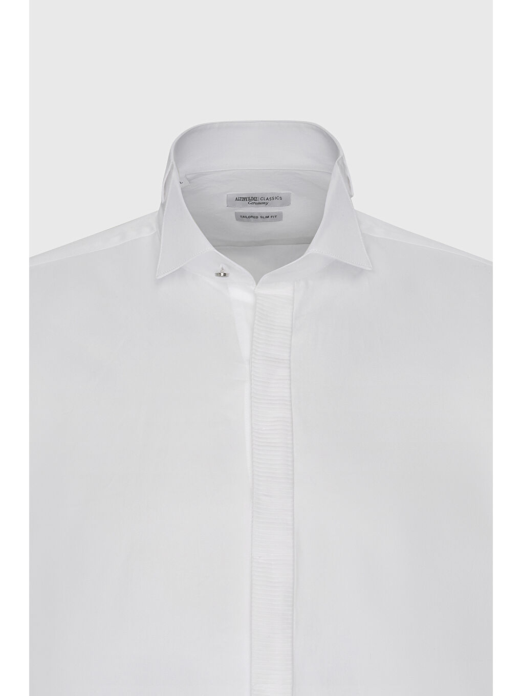 Erkek Beyaz Slim Fit Dar Kesim Ata Yaka %100 Pamuk Gömlek-6