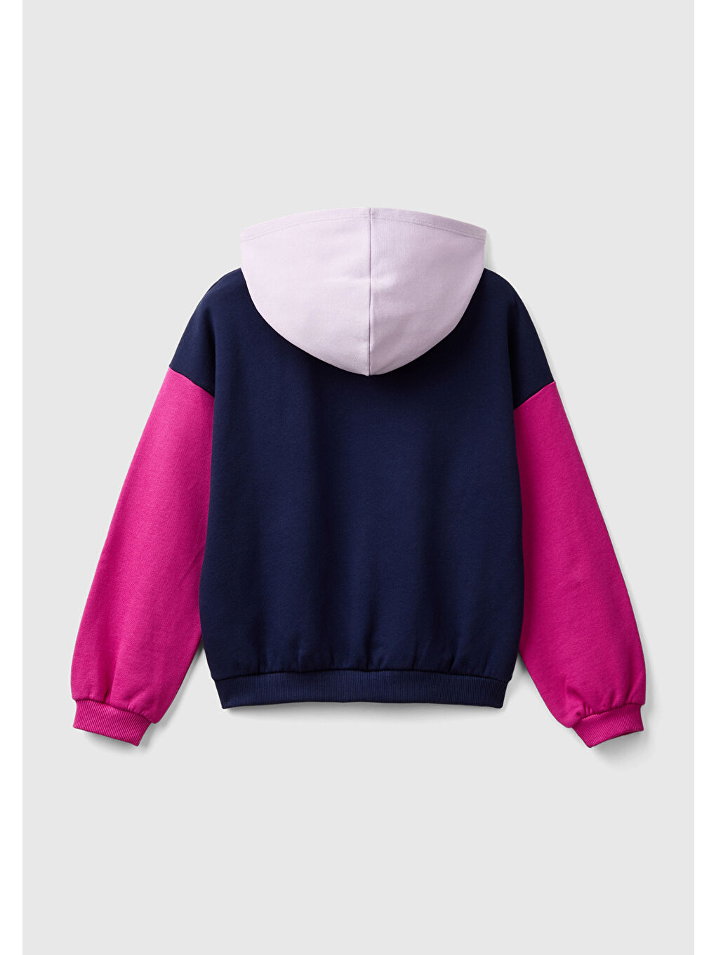 United Colors Of Benetton Kız Çocuk Lacivert Mix Önü Su Bazlı Logo Baskılı Kapüşonlu Sweatshirt - 1