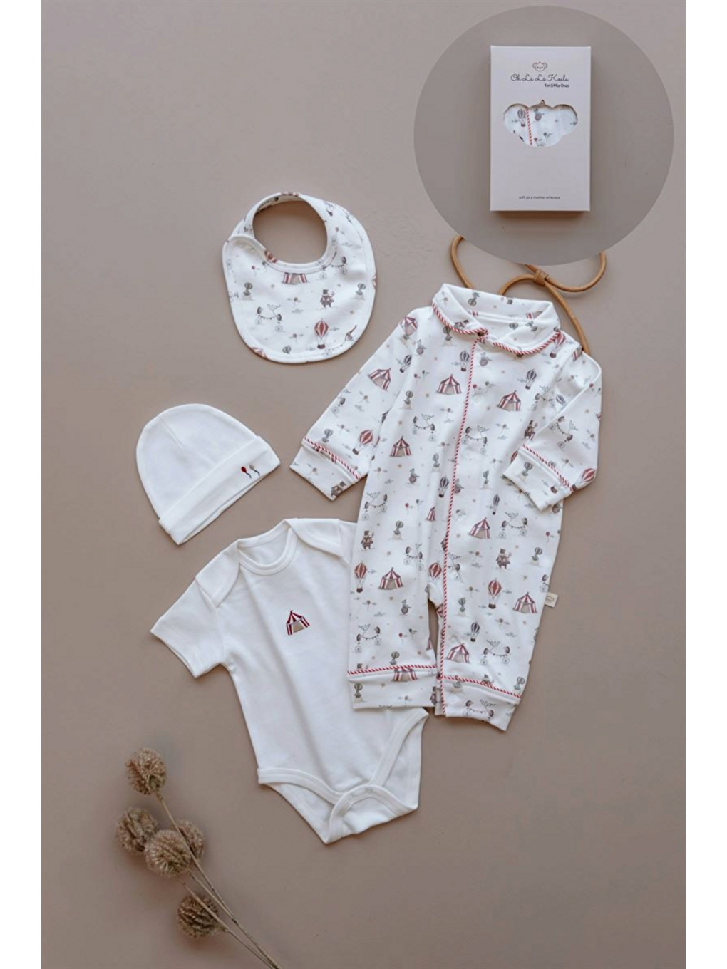 Beyaz Sirk Serisi 4lü Yenidoğan Set (0-3 Ay)