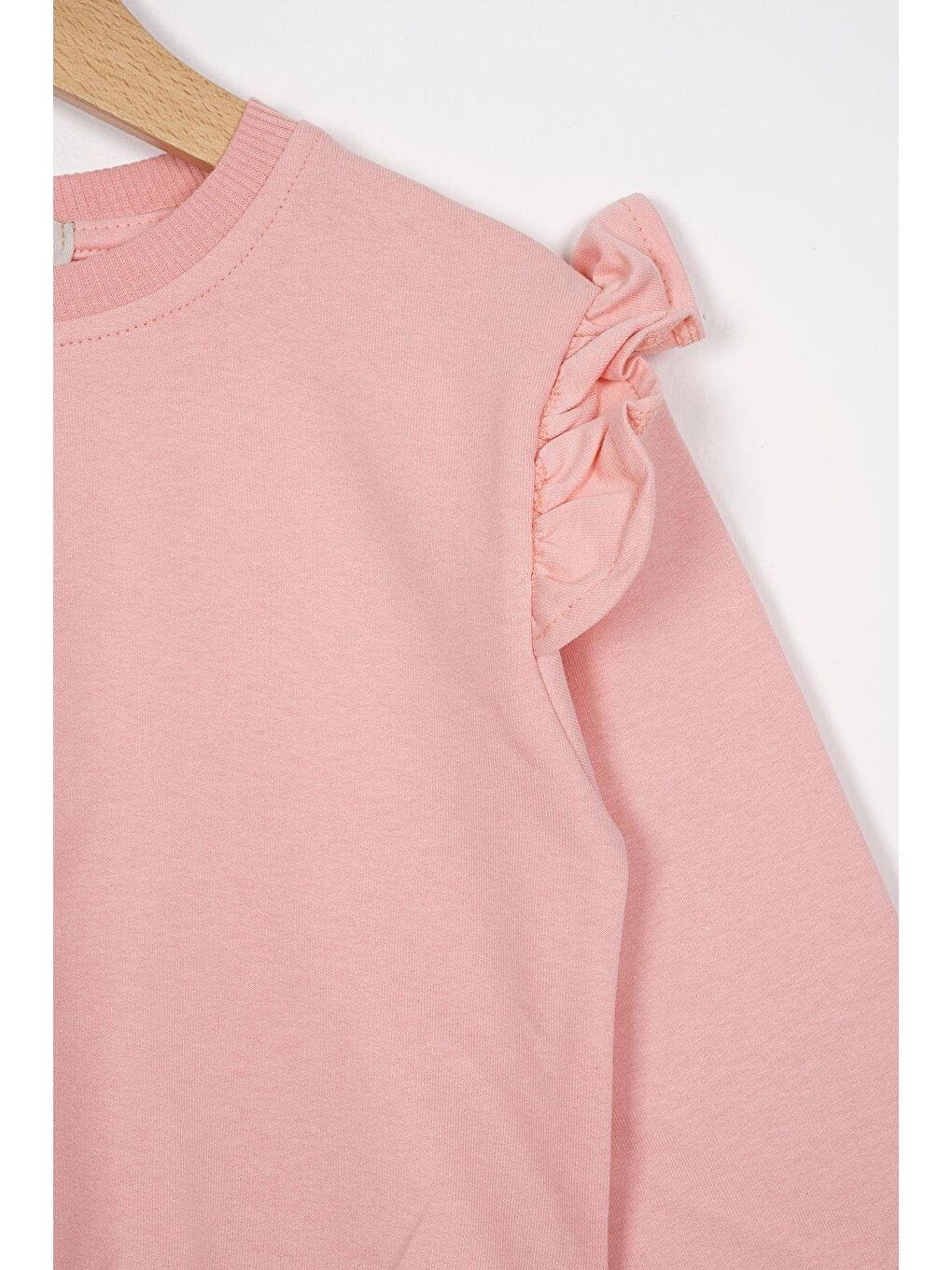 Lacivert Bisiklet Yaka Uzun Kol Pantolonu Dikiş Detaylı Somon Lacıvert Renk Kız Cocuk Esofman Takım-1