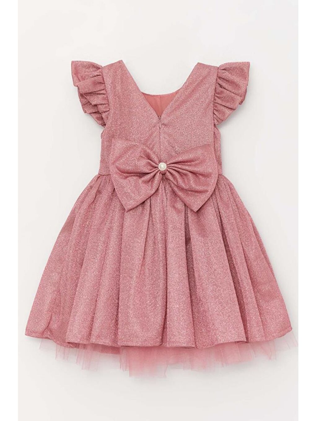 Kız Çocuk Parıldayan Pembe Abiye Elbise-1