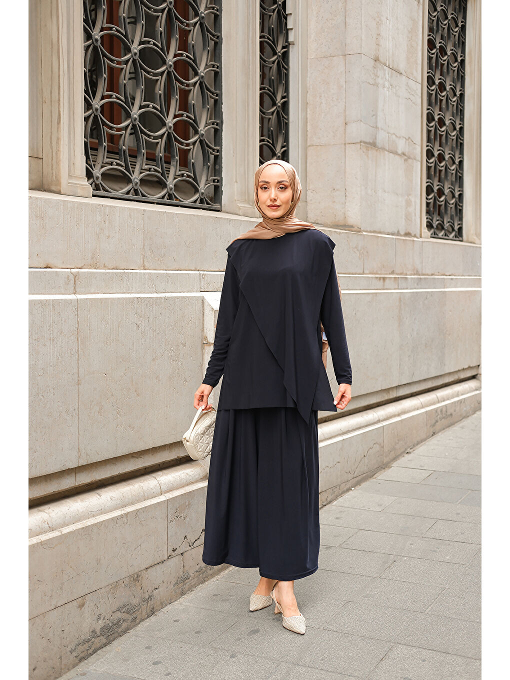 Kadın Asimetrik Salaş Takım Lacivert-2