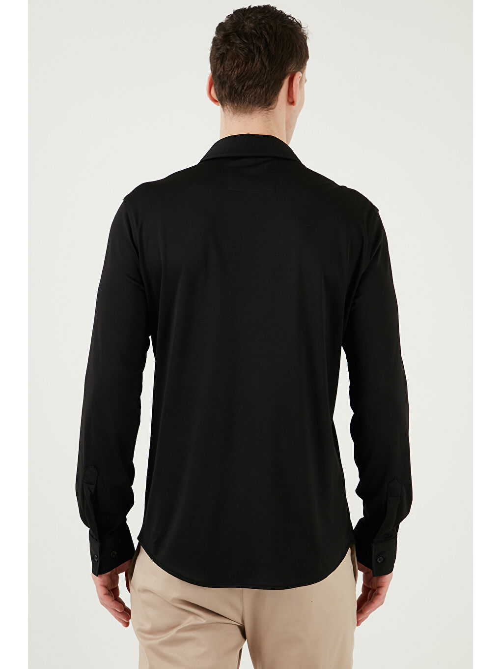 Siyah Pamuklu Regular Fit Düz Yaka %100 Pamuk Gömlek CF25S119628-6