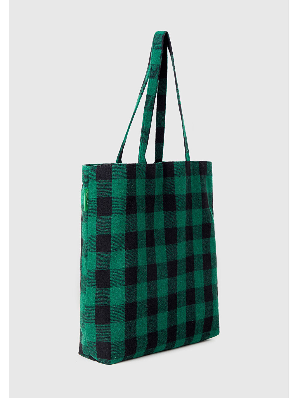 Unisex Yeşil Ekoseli Tote Çanta-1