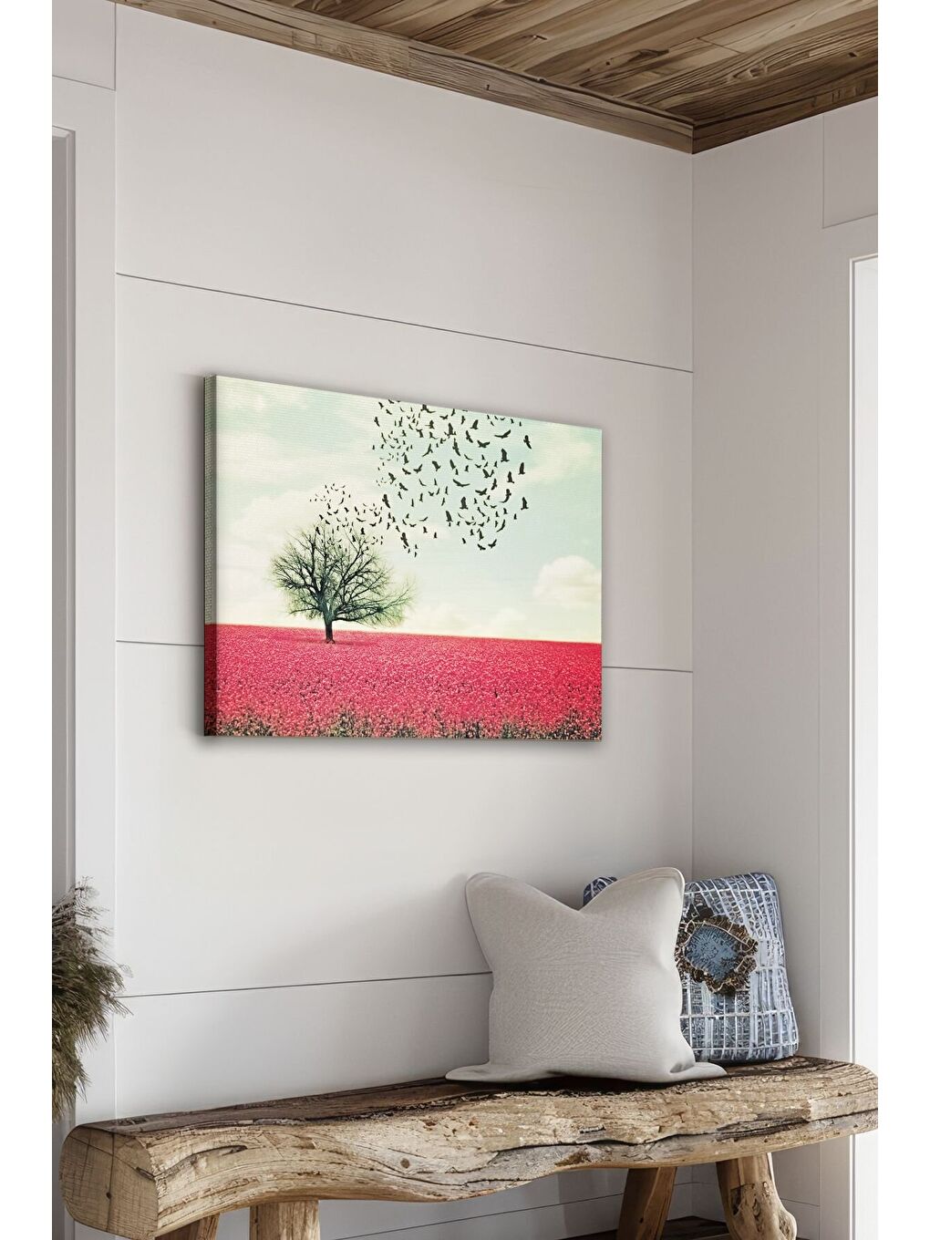 Beyaz Dekoratif Kanvas Tablo - FDC221 - ERSYFDC221-5070