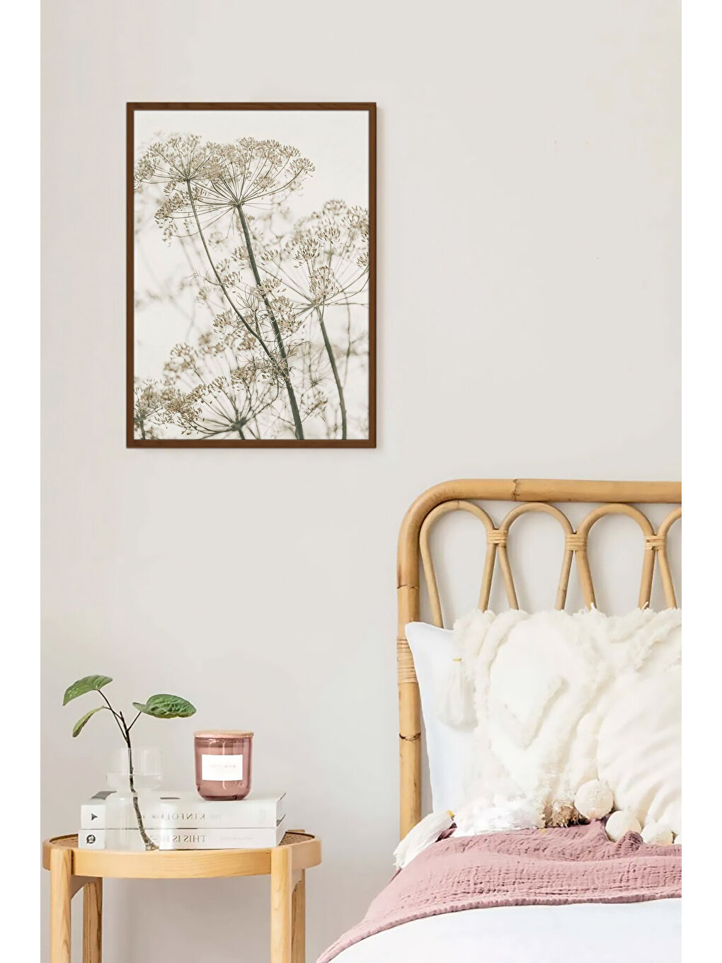 Beyaz Tek Parça Kahverengi Gerçek Ahşap Çerçeveli Tablo Seti - Model 22 - ERSYKHVCRV22-2030